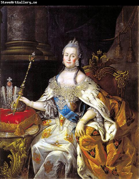 Aleksey Antropov Portrait of Catherine II, Oil, Canvass, Tver Art Gallery